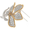 Exquisite Platinum & 18K Yellow Gold Diamond Flower Brooch - 25.00 Total Carat Weight Diamonds