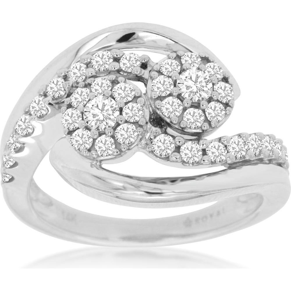 Exquisite Royal 14K White Gold Diamond Ring - 0.75 Carat