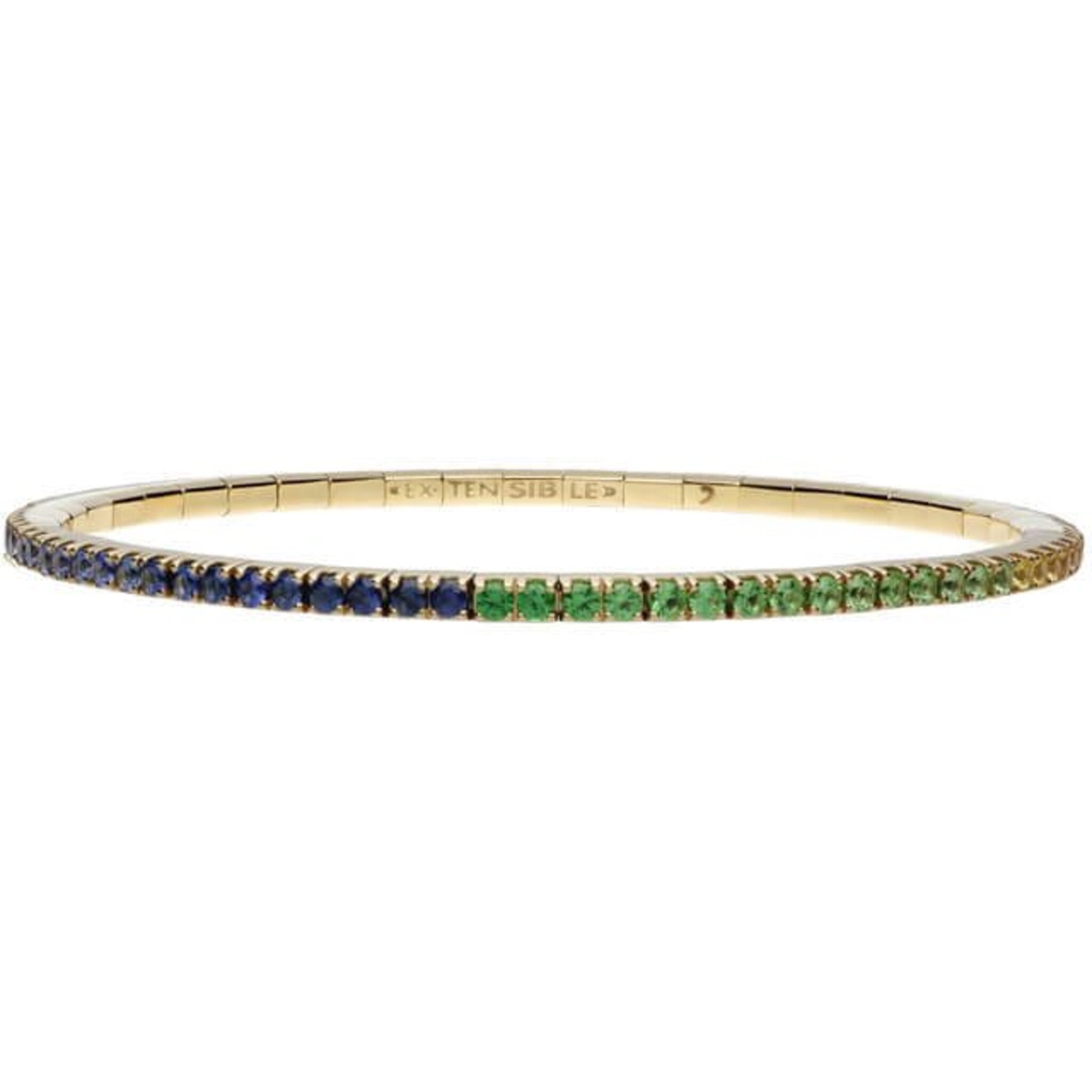 Handmade Silver Gold Plated Multi Sapphire Bangle - Adore Jewels