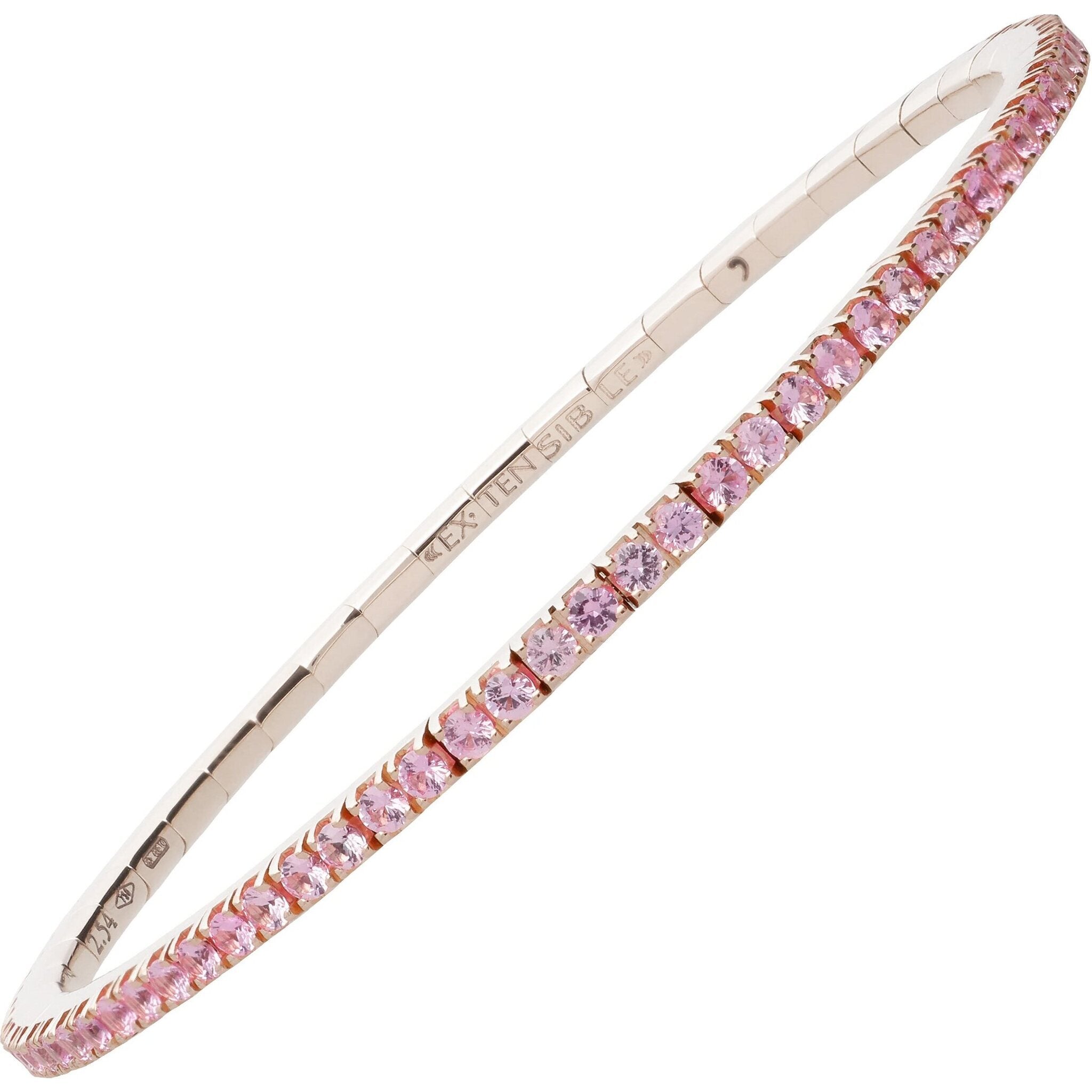 Extensible Carat Pink Sapphire Stretch Tennis Bracelet