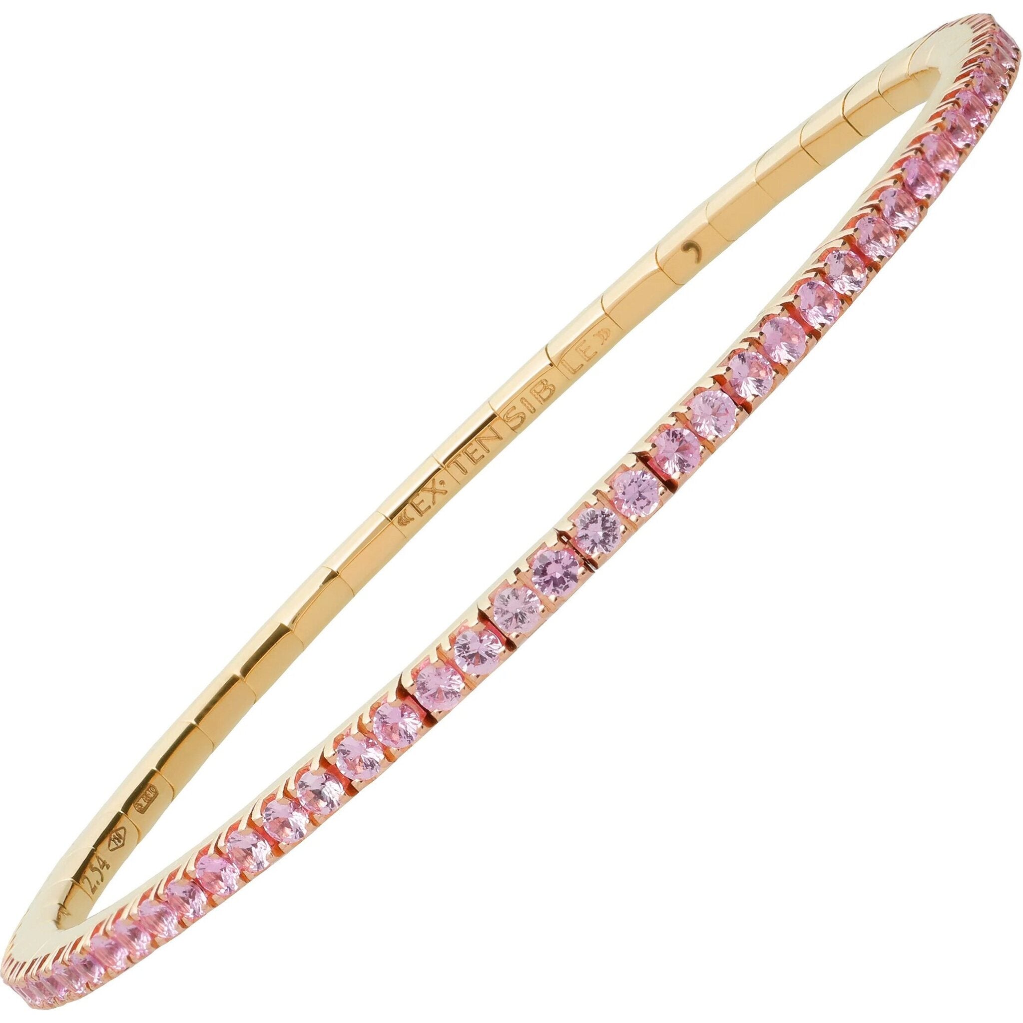 Extensible - 2.54 Carat Pink Sapphire Stretch Tennis Bracelet