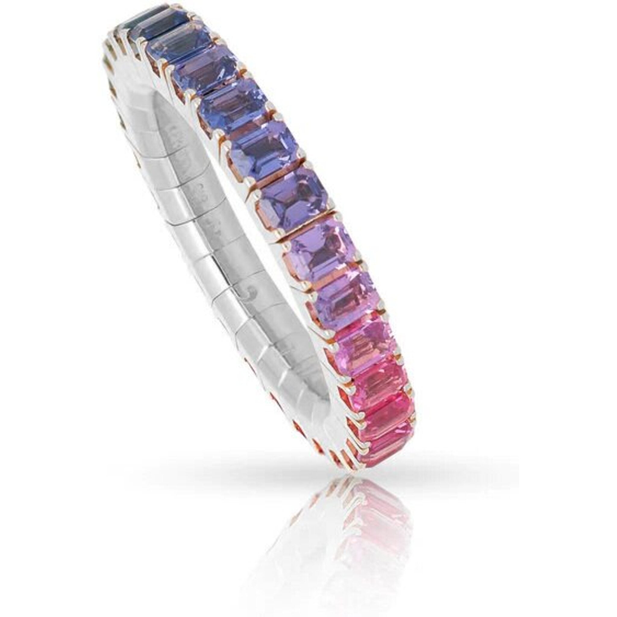 Promise Sapphire and Diamond 18ct White Gold Full Eternity Ring 2.5mm Band  | Jian London
