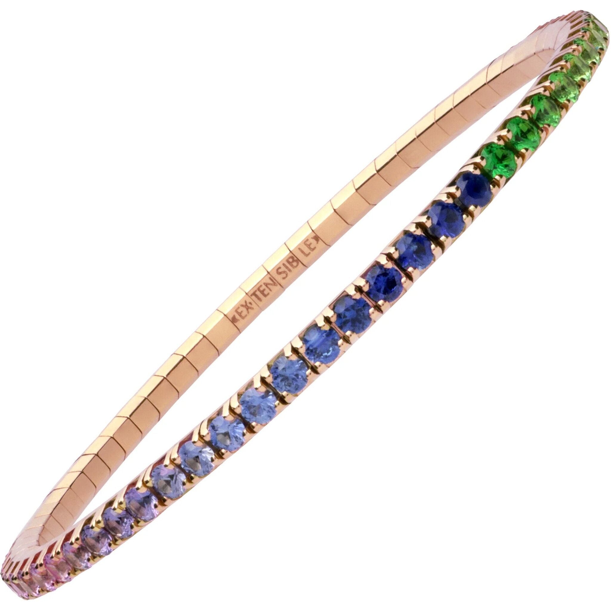 Extensible Carat Rainbow Sapphire Stretch Tennis Bracelet