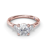Fana - Brilliant Cut Three Stone Engagement Ring - S4105 - Available in 14K & 18K Gold (White, Yellow or Rose)