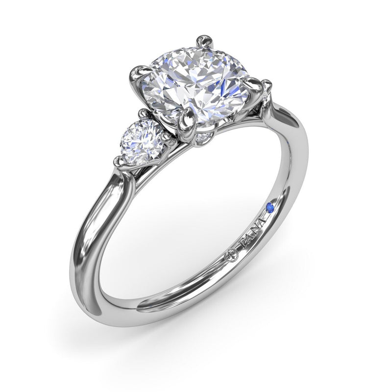 Fana - Brilliant Cut Three Stone Engagement Ring - S4105 - Available in 14K & 18K Gold (White, Yellow or Rose)