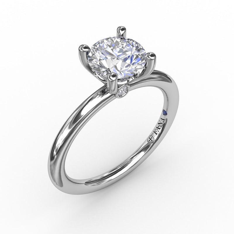 Fana - Classic Round Diamond Solitaire Engagement Ring - S4013 - Available in 14K & 18K Gold (White, Yellow or Rose) and Platinum