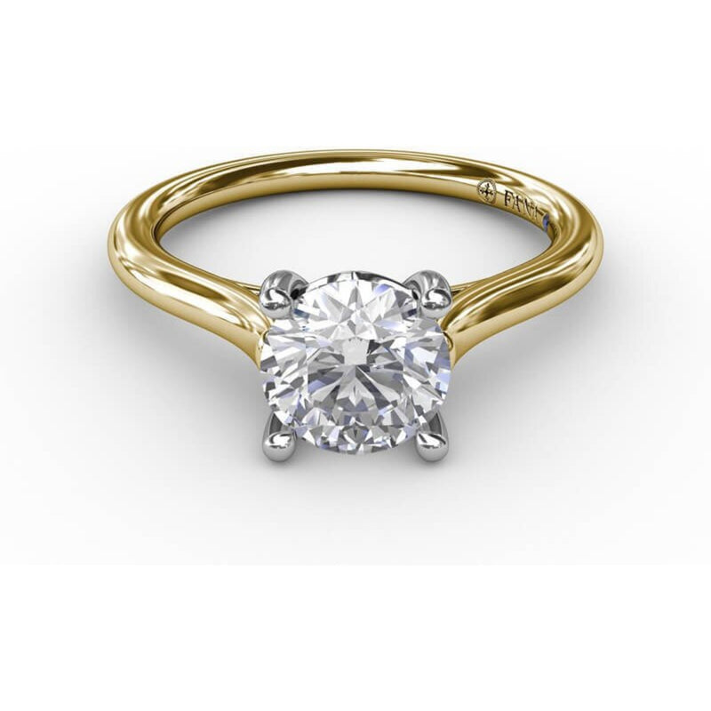 Fana Classic Round Diamond Solitaire Engagement Ring With Cathedral Setting