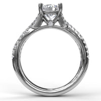 Fana - Delicate Late Twist Diamond Engagement Ring - S3619 - Available in 14K & 18K Gold (White, Yellow or Rose) and Platinum