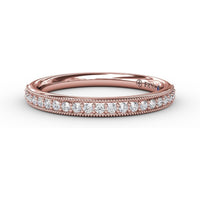 Fana - Diamond Wedding Band - W3199 - Available in 14K & 18K Gold (White, Yellow or Rose)