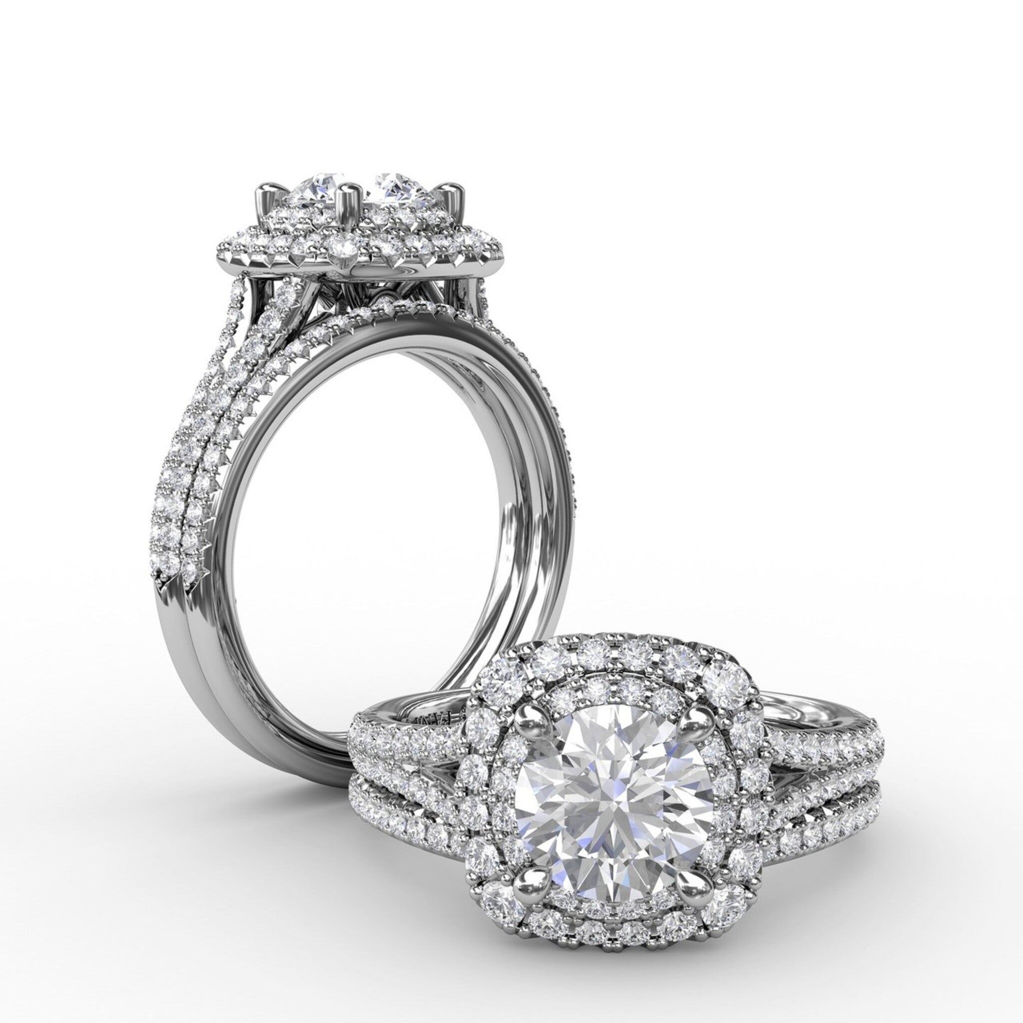 Adorned Hands Brilliant Cut White Diamond Heart Ring in 18K Gold & Platinum