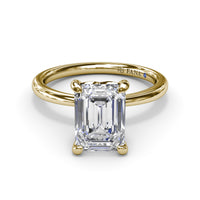 Fana - Hidden Halo Diamond Engagement Ring - S4196 - Available in 14K & 18K Gold (White, Yellow or Rose) and Platinum