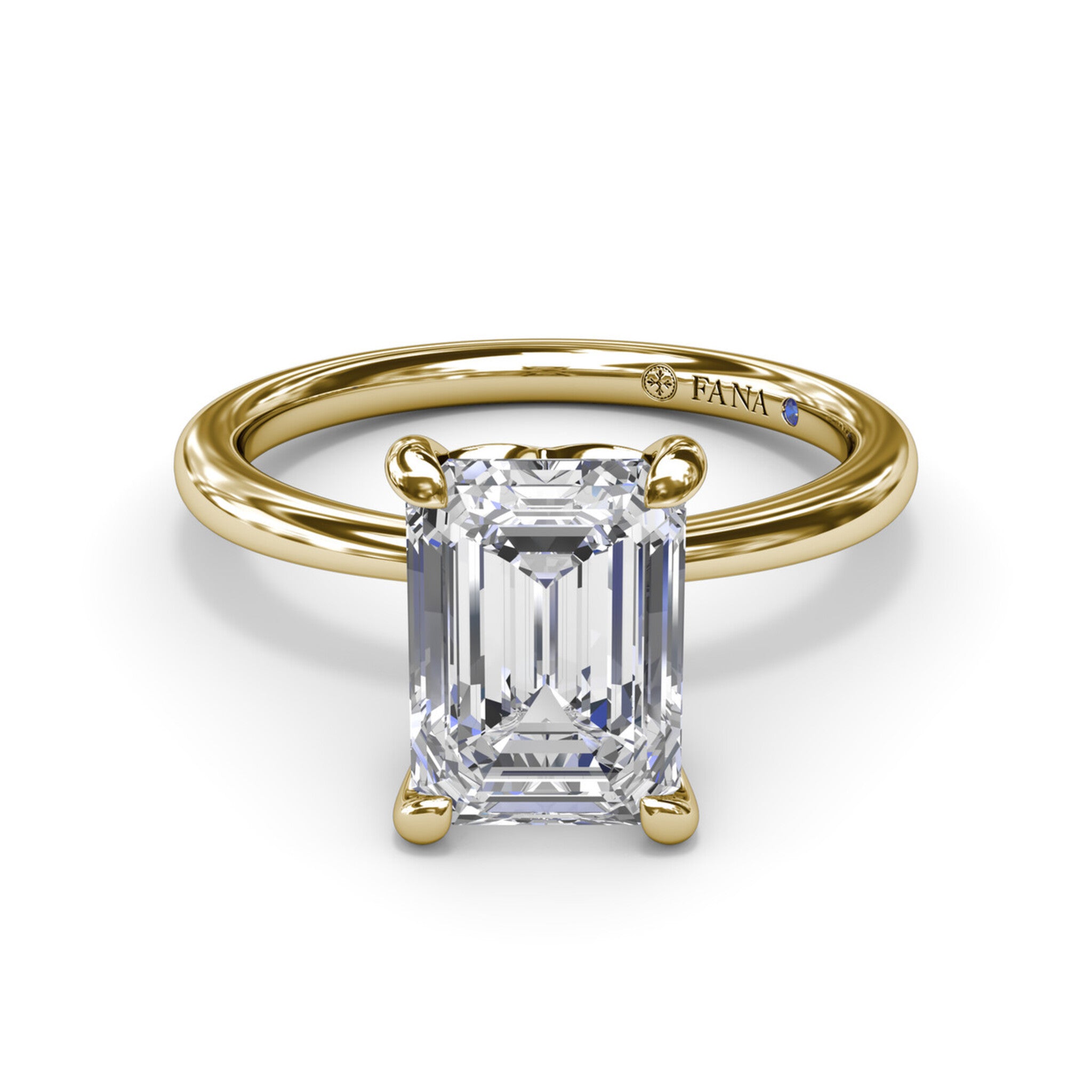 Fana - Hidden Halo Diamond Engagement Ring - S4196 - Available in 14K & 18K Gold (White, Yellow or Rose) and Platinum