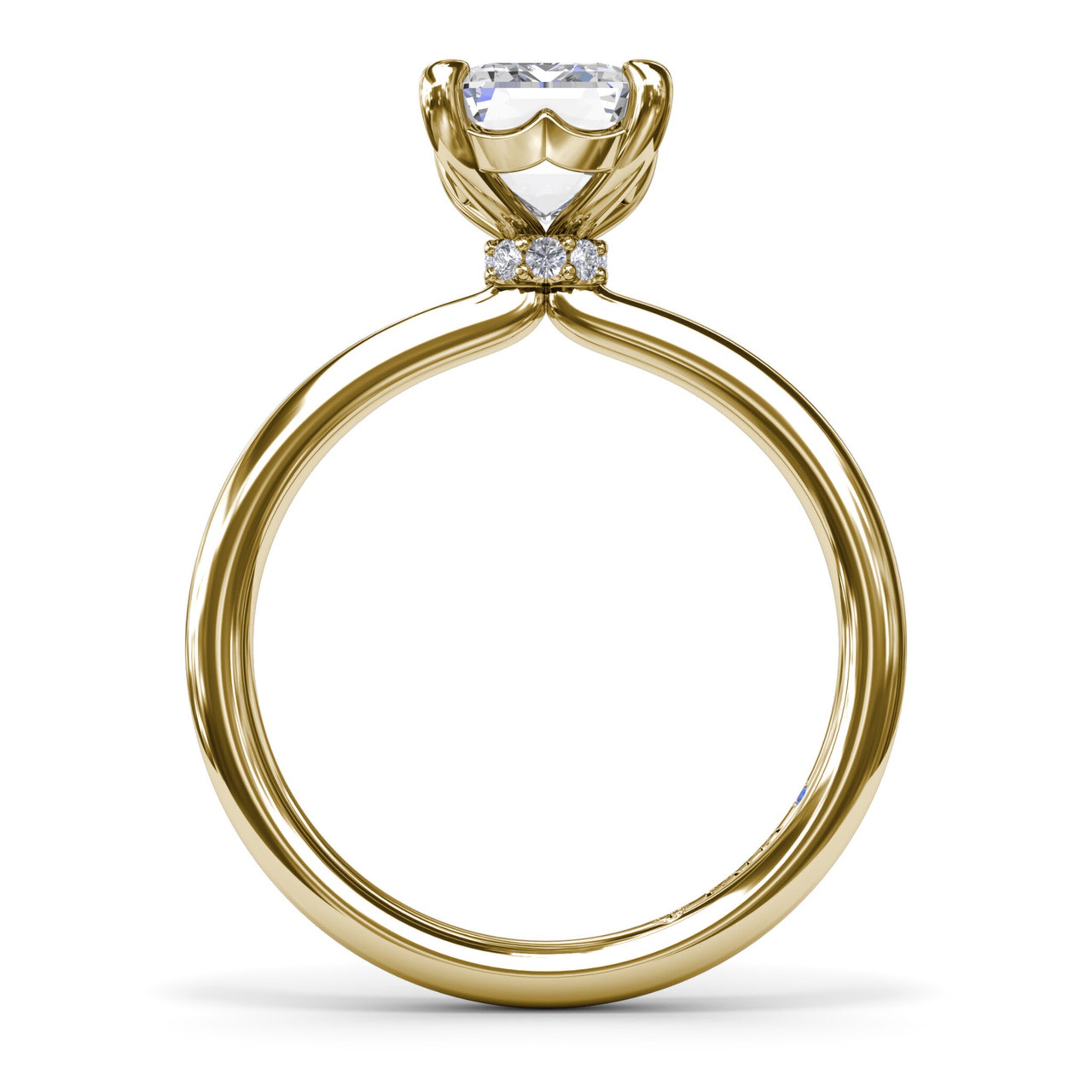 Fana - Hidden Halo Diamond Engagement Ring - S4196 - Available in 14K & 18K Gold (White, Yellow or Rose) and Platinum