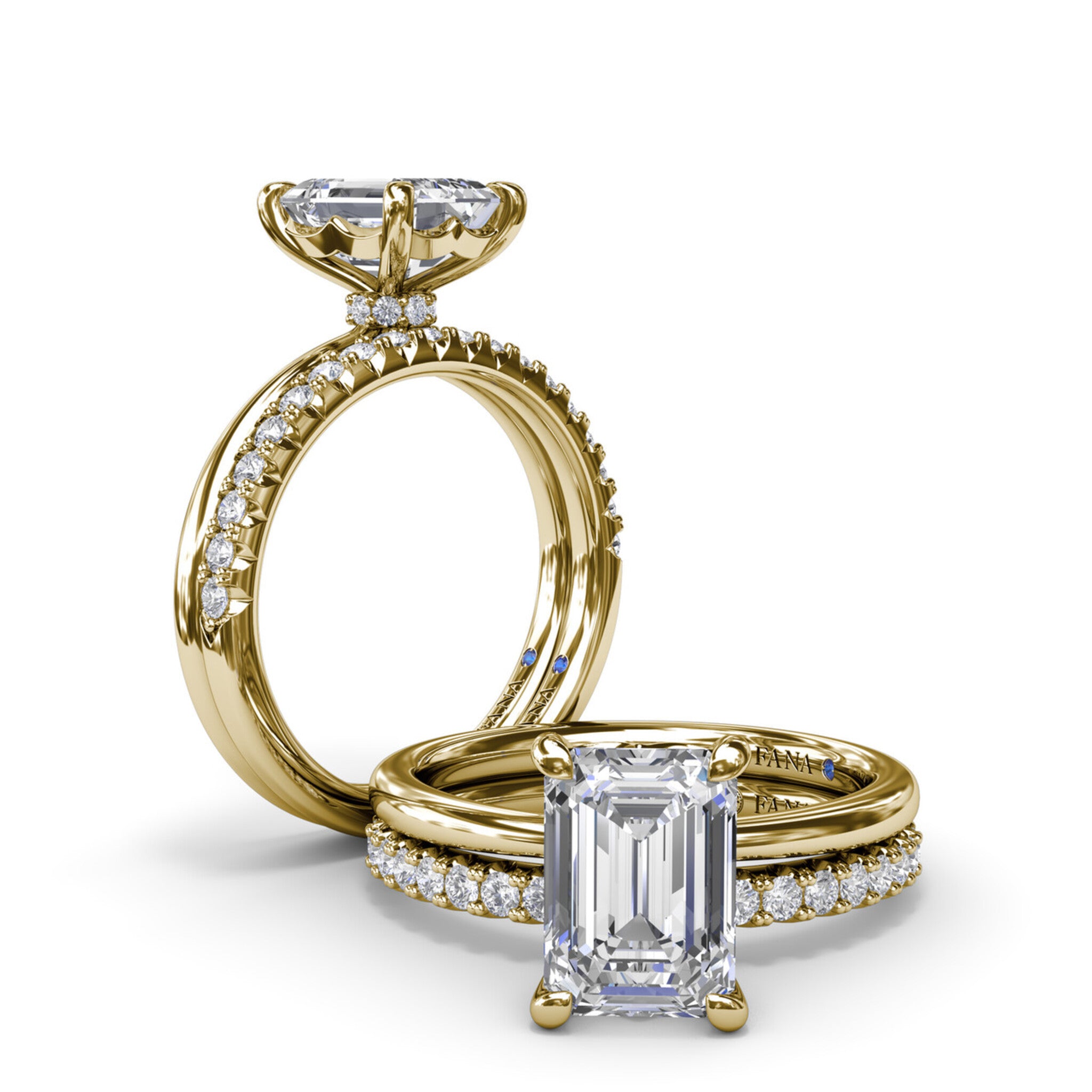 Fana - Hidden Halo Diamond Engagement Ring - S4196 - Available in 14K & 18K Gold (White, Yellow or Rose) and Platinum