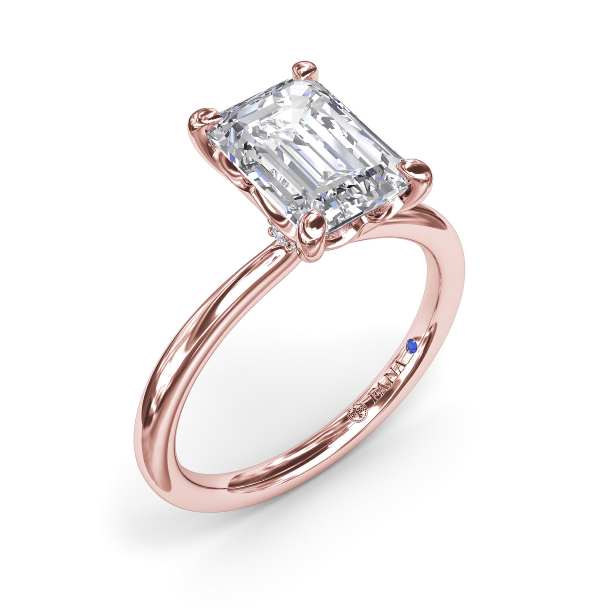 Fana - Hidden Halo Diamond Engagement Ring - S4196 - Available in 14K & 18K Gold (White, Yellow or Rose) and Platinum