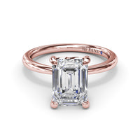 Fana - Hidden Halo Diamond Engagement Ring - S4196 - Available in 14K & 18K Gold (White, Yellow or Rose) and Platinum