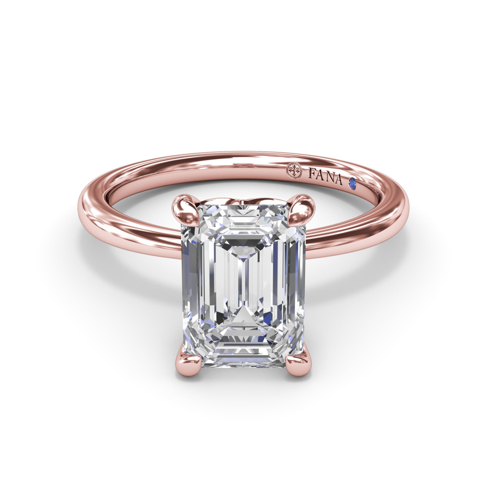 Fana - Hidden Halo Diamond Engagement Ring - S4196 - Available in 14K & 18K Gold (White, Yellow or Rose) and Platinum