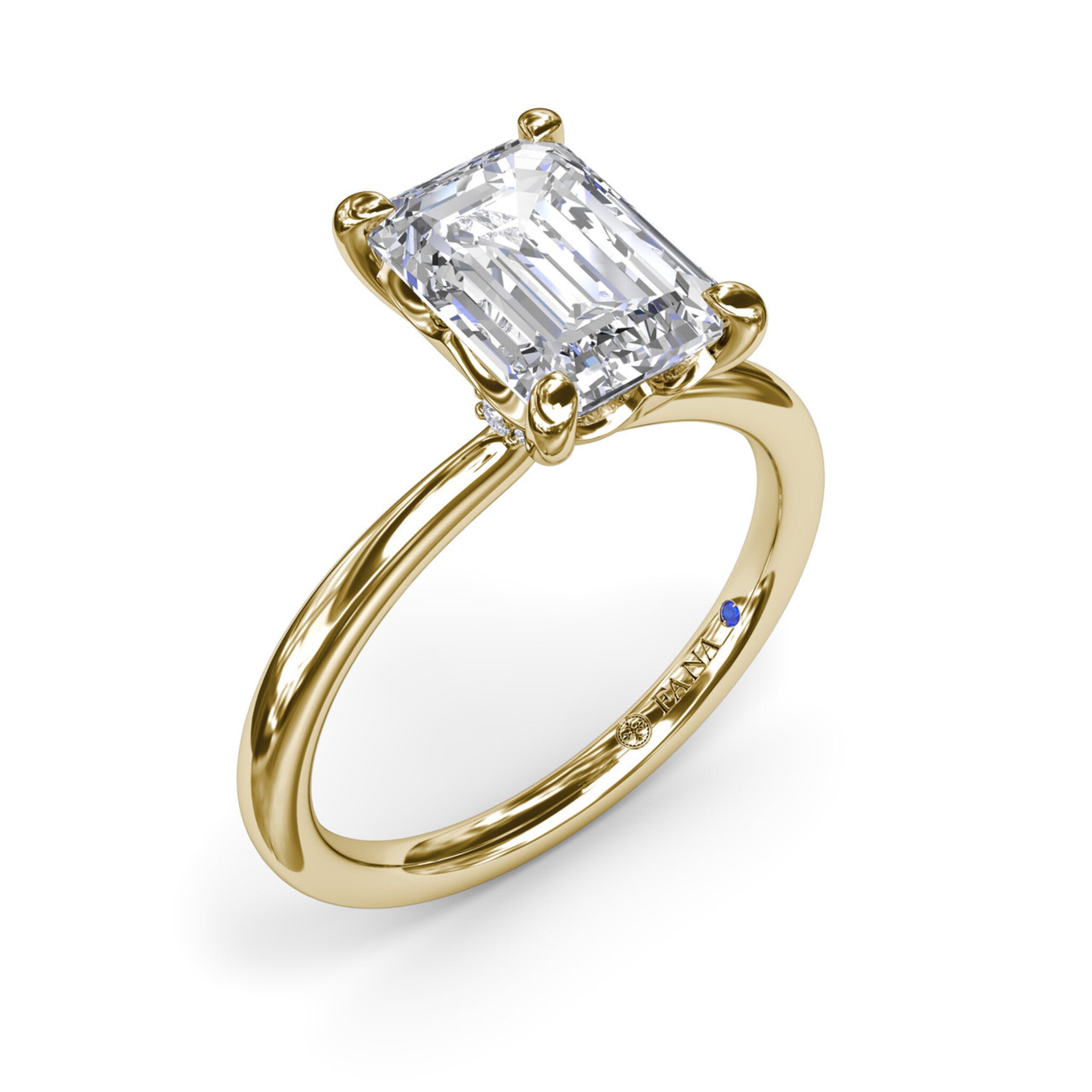 Fana - Hidden Halo Diamond Engagement Ring - S4196 - Available in 14K & 18K Gold (White, Yellow or Rose) and Platinum
