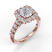 Fana - Large Cushion Halo Engagement Ring - S3589 - Available in 14K & 18K Gold (White, Yellow or Rose) and Platinum