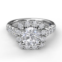 Fana - Large Cushion Halo Engagement Ring - S3589 - Available in 14K & 18K Gold (White, Yellow or Rose) and Platinum