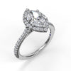 Fana - Marquise Diamond With Halo Engagement Ring - S3042 - Available in 14K & 18K Gold (White, Yellow or Rose) and Platinum