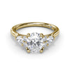 Fana - Pear Side Cluster Diamond Engagement Ring - S4168 - Available in 14K & 18K Gold (White, Yellow or Rose) and Platinum