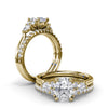 Fana - Pear Side Cluster Diamond Engagement Ring - S4168 - Available in 14K & 18K Gold (White, Yellow or Rose) and Platinum