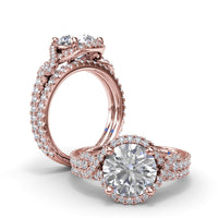 Fana - Round Love Knot Diamond Engagement Ring - S4242 - Available in 14K & 18K Gold (White, Yellow or Rose) and Platinum