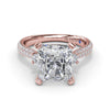Fana - Side Stone Pavé Diamond Engagement Ring - S4248 - Available in 14K & 18K Gold (White, Yellow or Rose) and Platinum