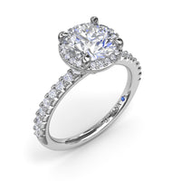 Fana - Simply Stunning Diamond Halo Engagement Ring - S4095 - Available in 14K & 18K Gold (White, Yellow or Rose) and Platinum