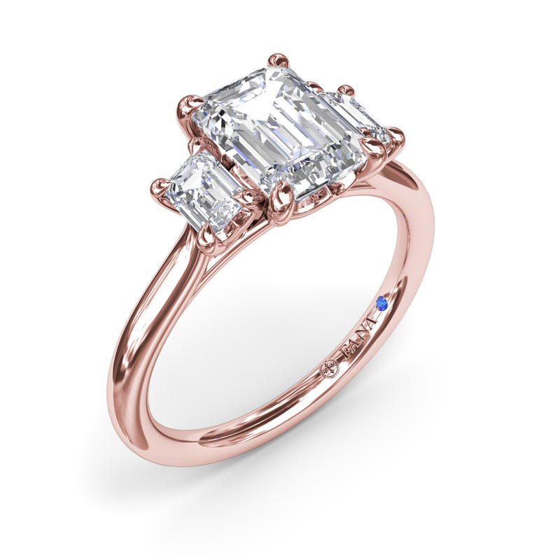 Fana - Three Stone Beauty Diamond Engagement Ring - S4069 - Available in 14K & 18K Gold (White, Yellow or Rose) and Platinum