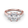 Fana - Three Stone Beauty Diamond Engagement Ring - S4069 - Available in 14K & 18K Gold (White, Yellow or Rose) and Platinum