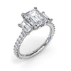 Fana - Three Stone Beauty Diamond Engagement Ring - S4158 - Available in 14K & 18K Gold (White, Yellow or Rose) and Platinum
