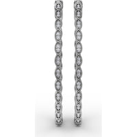 Filigree Openwork Hoop Earrings with Bezel Set Round Diamonds by Fana - 0.63 Carat Total Diamond Weight