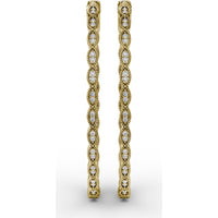 Filigree Openwork Hoop Earrings with Bezel Set Round Diamonds by Fana - 0.63 Carat Total Diamond Weight