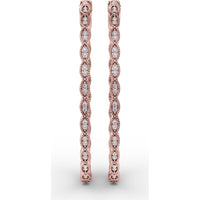 Filigree Openwork Hoop Earrings with Bezel Set Round Diamonds by Fana - 0.63 Carat Total Diamond Weight