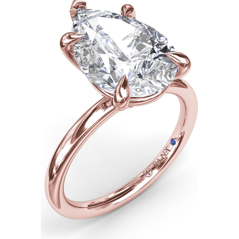 Five Prong Engagement Ring Setting with Peek-a-Boo Diamond by Fana - 0.02 Carat Total Diamond Weight