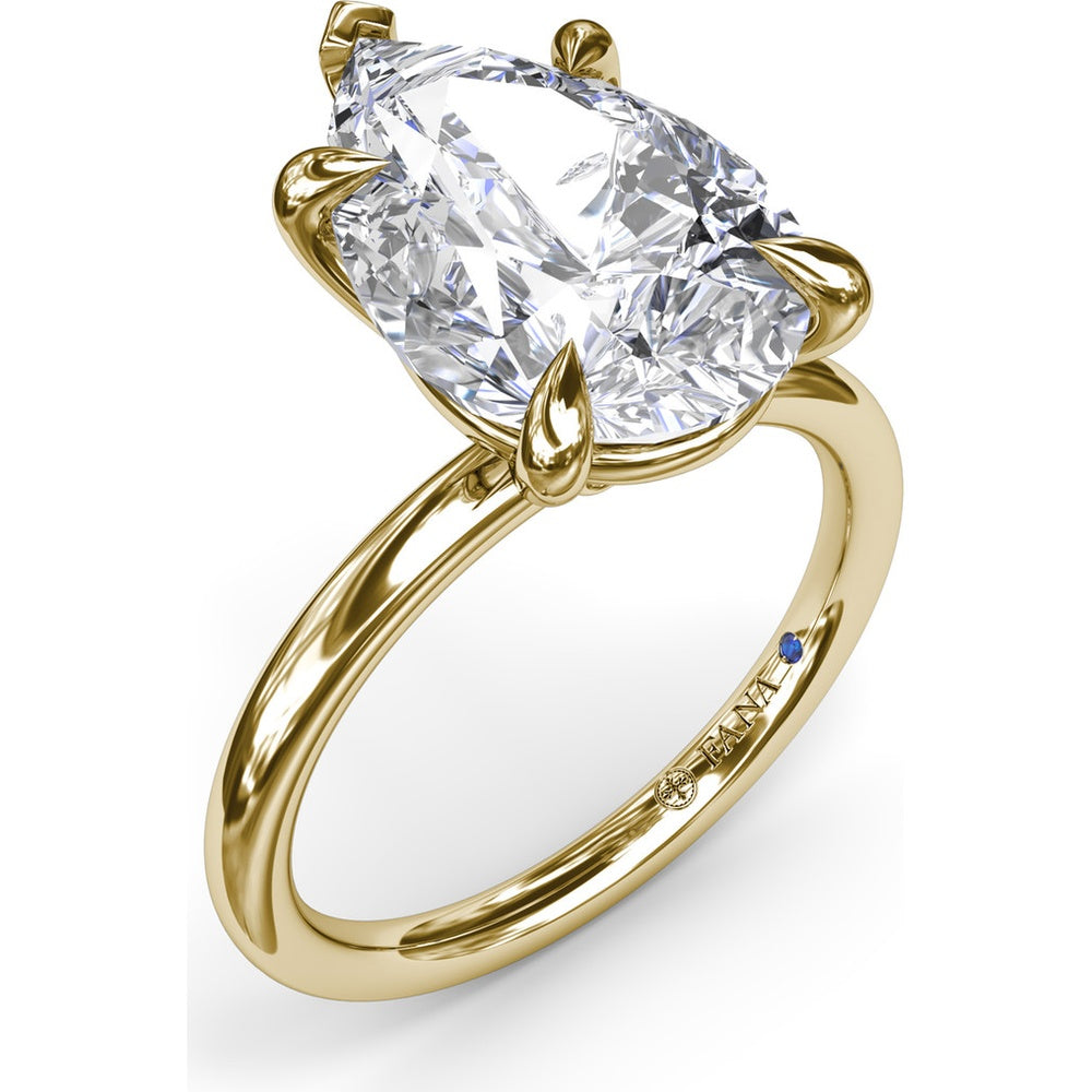 Five Prong Engagement Ring Setting with Peek-a-Boo Diamond by Fana - 0.02 Carat Total Diamond Weight
