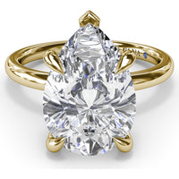 Five Prong Engagement Ring Setting with Peek-a-Boo Diamond by Fana - 0.02 Carat Total Diamond Weight