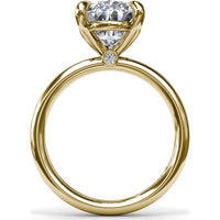 Five Prong Engagement Ring Setting with Peek-a-Boo Diamond by Fana - 0.02 Carat Total Diamond Weight