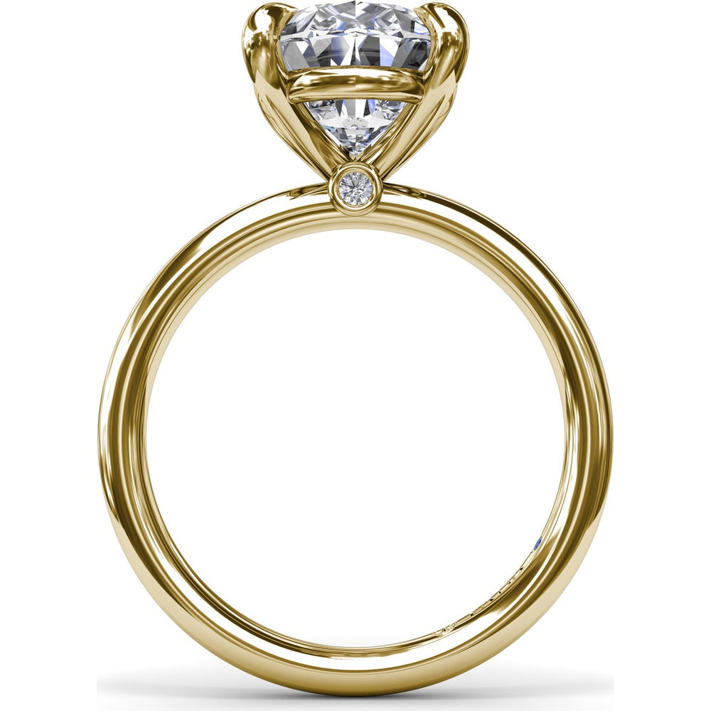 Five Prong Engagement Ring Setting with Peek-a-Boo Diamond by Fana - 0.02 Carat Total Diamond Weight