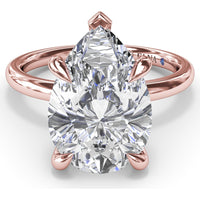 Five Prong Engagement Ring Setting with Peek-a-Boo Diamond by Fana - 0.02 Carat Total Diamond Weight