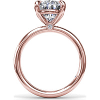 Five Prong Engagement Ring Setting with Peek-a-Boo Diamond by Fana - 0.02 Carat Total Diamond Weight