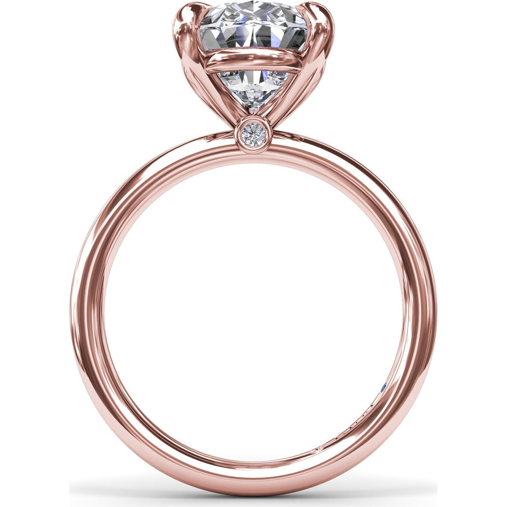 Five Prong Engagement Ring Setting with Peek-a-Boo Diamond by Fana - 0.02 Carat Total Diamond Weight
