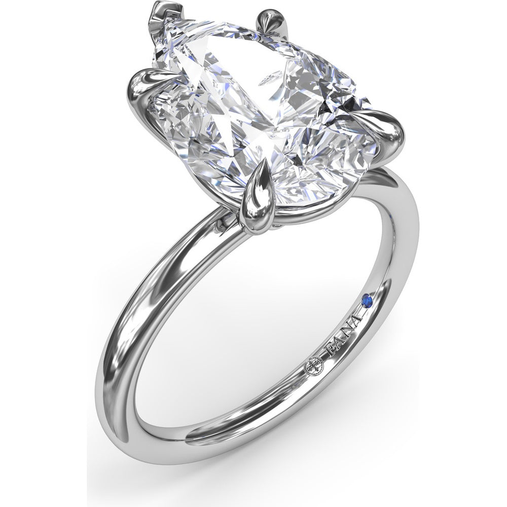 Five Prong Engagement Ring Setting with Peek-a-Boo Diamond by Fana - 0.02 Carat Total Diamond Weight