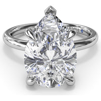 Five Prong Engagement Ring Setting with Peek-a-Boo Diamond by Fana - 0.02 Carat Total Diamond Weight