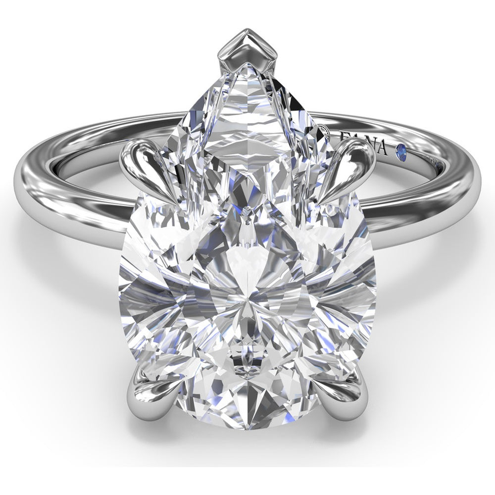 Five Prong Engagement Ring Setting with Peek-a-Boo Diamond by Fana - 0.02 Carat Total Diamond Weight