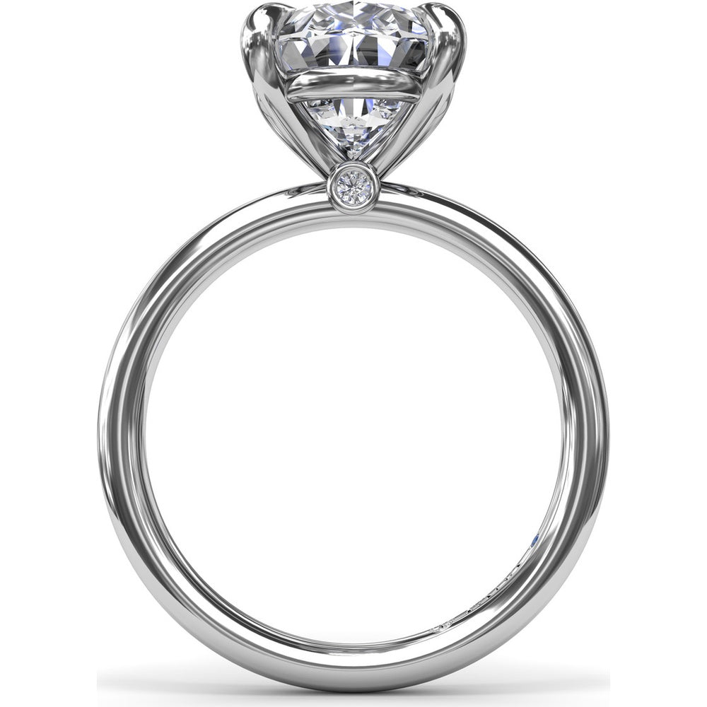 Five Prong Engagement Ring Setting with Peek-a-Boo Diamond by Fana - 0.02 Carat Total Diamond Weight