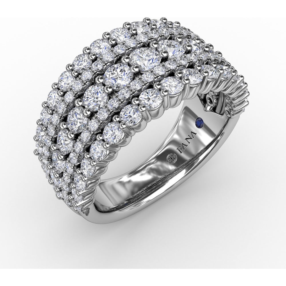 Five-Row Alternating Round Diamond Band by Fana - 1.87 Carat Total Diamond Weight