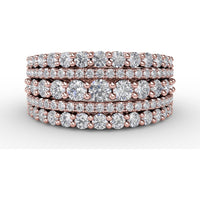 Five-Row Alternating Round Diamond Band by Fana - 1.87 Carat Total Diamond Weight